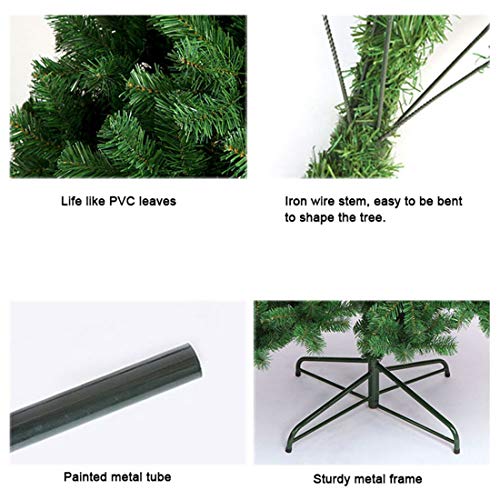 Ariv Green Christmas Tree 6Ft 1.8M Bushy 1200 PVC Tips Sturdy Metal Christmas Tree Stand Frame Base for Family Store Party Christmas Holiday Decoration Ornaments