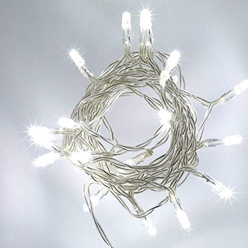 SHATCHI 20 Cool White LED Lights Clear Cable Battery Operated Fairy String Christmas Tree Wedding Party Birthday Garden Party Window Decorations