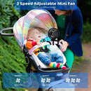 Akfado Portable Stroller Fan, USB Rechargeable Clip on Fan for Baby Stroller Car Seat Offfice Desk, Battery Operated Personal Handheld Cooling Fan for Treadmill Golf Cart Beach Bed Bike Camping