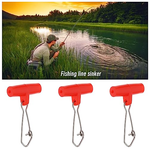 100PCS Fishing Line Sinker Slides T-Shape Swivels Snaps Weight Sliders Fishing Finder Clip Fishing Tackle for Freshwater Saltwater