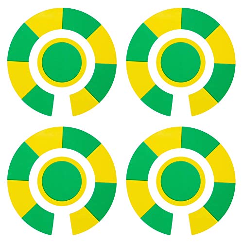 Acclaim Lawn Bowls Identification Stickers Markers Standard 5.5 cm Diameter 4 Full Sets Of 4 Self Adhesive Two Colour Segmented Mixed Colours (C)
