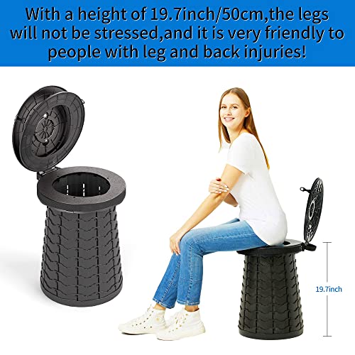 Warm Y 2022 XXL Retractable Portable Toilet Pro for Camping,Folding Adjustable Height Outdoor Travel Potty for Adult and Child,Hold Up to 660 Pounds Collapsible Stool…