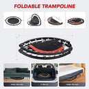 NAYUKII Mini Trampoline Fitness Rebounder for Adults and Kids Indoor&Outdoor Max Load 200kg Trampoline for Workout Fitness for Quiet and Safely Cushioned Bounce (Trampoline-Red(02)-armrest-48'')
