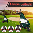 Electric Golf Trolley Foldable Push Golf Buggy Cart 3 Wheel 3 Distance Control LED Display- Black & Red