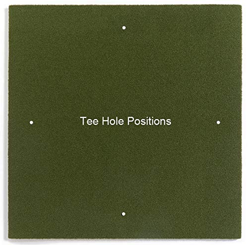 Commercial Golf Mat - 5x5 Feet Premium Turf Indoor/Outdoor Mat for Hitting & Chipping - Golf Stance Mat for Pros & Beginners w/ Golf Accessories (Golf Tray + 3 Rubber Golf Tees)