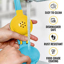 Zulay Metal 2-In-1 Lemon Lime Squeezer - Hand Juicer Lemon Squeezer - Max Extraction Manual Citrus Juicer (Blue Yellow)