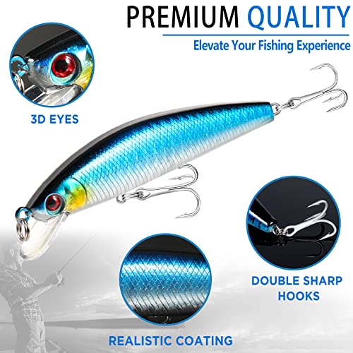 PLUSINNO Fishing Lures Baits Tackle Including Crankbaits, Spinnerbaits,  Plastic Worms, Jigs, Topwater Lures Box and More Fishing Gear Lures Kit  Set, 102/302Pcs 