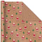 Hallmark Recyclable Christmas Wrapping Paper with Cut Lines on Reverse (3 Rolls: 90 sq. ft. ttl) Kraft Brown with Santas, Green Trees, Red Stripes, 0005JXW1050