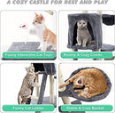 Mofish Cat Tree Stable Wooden Cat Tower Multi-Level Cat Condo with Plush Perch & Toys Cat Climbing Stand with Sisal-Covered Scratching Post Cat Furniture for Large Cats Play House for Kitten Indoor