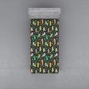 Ambesonne Cats Fitted Sheet, Design of Nocturnal Theme Happy Cats and Fishes on Kittens Tummy, Soft Decorative Fabric Bedding All-Round Elastic Pocket, Twin Size, Black Orange
