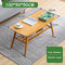 Mofish Coffee Table, Center Table, Natural Bamboo Table, 2 Tier End Table with Storage Shelf, Japanese Style Modern Simple Wood Sofa Table for Home Living Room Office - Wood Color(100 x 50 x 50CM)