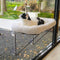 UPET Cat Window Perch Safety Comfortable Cats Hammock Bed with Soft Plush Cushion Heavy Duty Suction Cups Metal Frame for Large Cats Kittens Indoor Lounging Sunbathing Napping Overlooking (White)