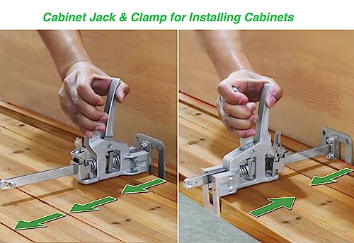 2PCS Labor Saving Arm - Hand Lifting Jack Tool, Height Adjustable Furniture Jack Lifter, Heavy Duty Viking Arm Jack, Cabinet Jack Clamp for Installing Cabinets, 2 Descent Modes, 260LBS Capacity