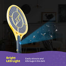 Electric 4000 Volt Fly Swatter [Set of 2] Handheld Bug Zapper Racket for Indoor/Outdoor - Instant Bug & Mosquito Killer with Attractant LED Light - USB Rechargeable Portable Fly Zapper.