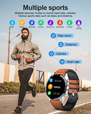 LIGE Smart Watch,1.3" Full Touch Screen Bluetooth Call Fitness Tracker with Heart Rate Sleep Monitor Blood Pressure IP67 Waterproof Sport Stainless Steel Mens Watches for iOS Android,Black, le black, men standard, fashion casual dress classic business