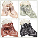 Zhanmai 8 Pcs 27.5 x 27.5 Inch Square Satin Head Scarves Women Silk Bandana Hair Scarves Hair Wrap Neck Scarf for Sleeping, Elegant Pattern, 27.56 x 27.56 inches