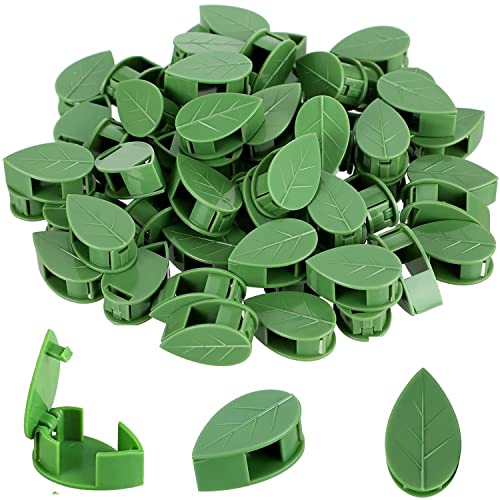 100 Pcs Plant Fixture Clips, with 120 Pieces Acrylic Adhesive Sticker Climbing Wall Fixture Clips Fixer Invisible Wall Self-Adhesive Hook Plant Vine Traction for Decoration Garden Wall Clip