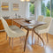 E&D FURNITURE Dining Chairs, Upholstered Metal Leg Living Room Chair Set of 4 Accent Beige Fabric Dining Comfy Chair for Kitchen and Dining Room