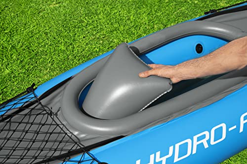 Bestway Hydro-Force Cove Champion | 1 Person Inflatable Kayak Set with Hand Pump, Paddles, Carry Bag, Blue, Blue, Grey, 275 x 81 x 45 cm