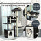 PAWZ Road Cat Tree Cat Scratching Post with a Large Hammock Play Tower, Play Tunnel Wooden Furniture Cat Stand 130cm Grey