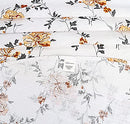 RUVANTI Round Tablecloth 70 Inch, for 3-6 Feet Tables, 100% Cotton Round Table Cover, Stain Resistant, Reusable, Washable, Perfect for Kitchen, Dining, Wedding, Parties, Holiday – Orange Grey Floral