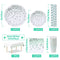 Sage Green Party Paper Plates Cups and Napkins Set, 24 Guest Green Party Supplies, Party Tableware with Balloon Arch,Tablecloth for Birthday, Baby Shower, Wedding, Jungle Safari Party Decoration