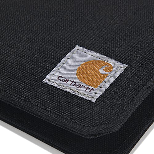 CARHARTT Men's Standard Bifold and Passcase, Durable Billfold Wallets, Available in Leather and Canvas Styles, Nylon Duck (Black), One Size