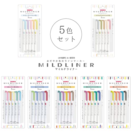 Zebra WKT7-5C-NC-N Highlighter, Mild Color, NC5 Colors