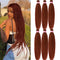 MSBELLE Braiding Hair Pre stretched 100g/Pack Ombre Braiding Hair Supplies 6Pcs/Lot Pre stretched Braiding Hair Hot Water Setting (26 INCH, Ginger)