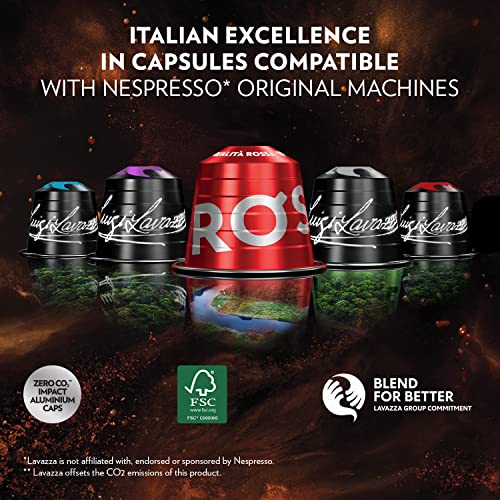 Lavazza Qualità Rossa Coffee Capsules - Compatible with Nespresso Machines - 100 Pods