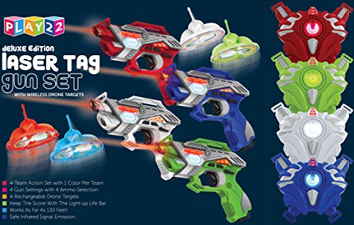 Play22 Laser Tag Sets with Gun and Vest and UFO Set of 4