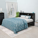 (King, Country Rustic, Blue) - Prepac Sonoma Black King Storage Headboard