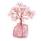 (Rose Quartz) - Top Plaza Chakra Healing Crystals Copper Money Tree Wrapped On Natural Rose Quartz Base Feng Shui Luck Figurine