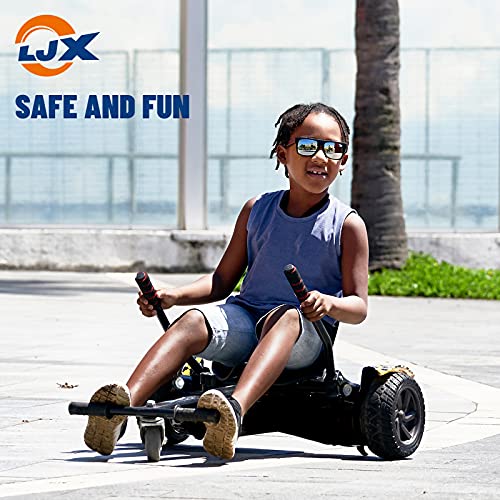 LJX Hoverboard Seat Attachment, Go Kart, Hoverboard Accessories for 6.5” 8” 10” Hoverboard, Wider Seat, Suitable for All Ages (Pink)
