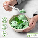 100% Compostable Disposable Spoons Biodegradable Cutlery Set - 140 Large Utensils (6.5 in.) EcoFriendly Durable and Heat Resistant with Convenient Tray by Ecovita