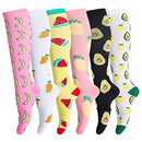 LEOSTEP Compression Socks for Women (6Pair) Non-Slip Long Tube Ideal for Running,Nursing,Circulation & Recovery Boost Stamina, Hiking Travel & Flight Socks 20-30 mmHg