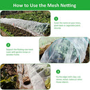 Toolifer Thickened Garden Netting, 10x33FT Garden Netting Pest Barrier for Greenhouse Garden Bed Cover, Durable Garden Mesh Netting Row Cover Protect Plant Fruit Vegetable Flower Crop from Bird Pest