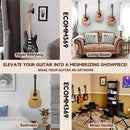 Guitar Wall Mount Hanger Hook, 2 Pack Wooden Guitar Hook Musical Instrument Stand for Hanging All Size Guitars, Bass, Mandolin, Banjo, Included Screws, Silicone Finger Guards and Guitar Pick Holder