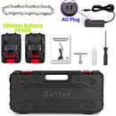 DanYee Mini Chainsaw 6 Inch 【1 Year Warranty】 Cordless Electric Handheld Chainsaw 21v Portable Battery Powered Chain Saws with Safety Lock, (2 batteries and 2 chains 0.7kg) (6 Inch Mini Chainsaw)