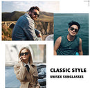 MEETSUN Polarized Sunglasses for Women Men Classic Retro Designer Style, Black, Large