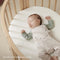 Stokke Sleepi Mini Fitted Sheet, Fans Grey - Soft Sheets for Sweet Dreams - Made for The Oval Sleepi Mini Mattress - Safe, Stylish & Washable - 100% Fine Cotton Percale