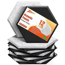 ZHERMAO 12 Pack Hexagon Acoustic Panels Beveled Edge Sound Proof Foam Panels, 14"X13"X 0.4" High Density Sound Proofing Padding for Wall, Acoustic Treatment for Studio, Home and Office (Grey Black)