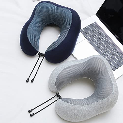 Travel Neck Pillow Memory Foam Pillow, Travel Pillow Kit Deal for Airplane,Comfortable & Breathable Cover,Travel Essentials Kit with 3D Eye Masks, Earplugs and Storage Bag