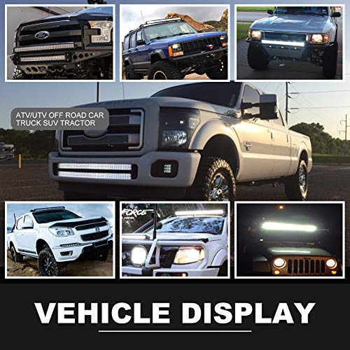 DOT 20Inch 126W LED Light Bar Flood Spot Combo Beam Off Road+2X 4inch 18W Spot Driving Fog Lights Work Cube Pods for Trucks F150 Pioneer Polaris Can Am x3 maveric Wrangler ATV UTV SUV 4WD Boat Pickup