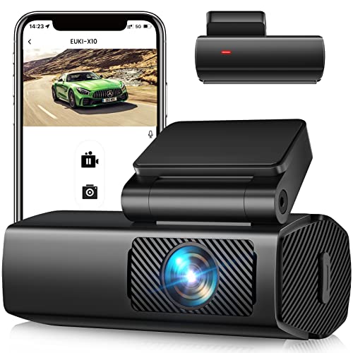 Dash Cam 1080P Car Camera, EUKI Dash Cam for Cars, WiFi Dash Cam with Smart Control App, Car Camera with Night Vision,24h Parking Mode,Motion Detection,Loop Recording, 170° Wide Angle, G-Sensor