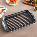 Le Creuset Extra Large Double Burner Grill, 15-3/4" x 9" x 1", Marine
