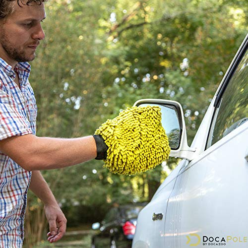 DocaPole 5-12 Foot Car Cleaning Kit | Car Wash Kit with Soft Car Wash Brush, Car Squeegee, Car Wash Mitt (2X), Microfiber Cleaning Head & 12’ Extension Pole | Car Detailing Kit with Long Handle