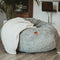 CordaRoy's Faux Fur Bean Bag Chair, Convertible Chair Folds from Bean Bag to Lounger, As Seen on Shark Tank, Grey - Full Size