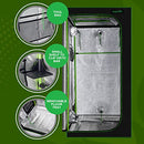 SereneLife Medium Hydroponic Grow Tent Garden-36'' x 36'' x 72'' Indoor Plant Growing System w/Durable Reflective 600D Mylar,Observation Window-Includes Removable Floor Tray,Pole Shelf