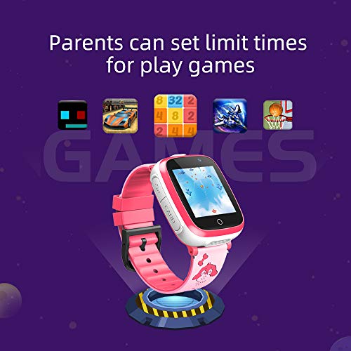 Fitonme Children's Smartwatch with 2 Cameras - SOS Two-Way Call HD Music Player 7 Puzzle Games 1.54 Touchscreen Smartwatch for Children 3-12 Years Boys Girls Children Students Birthday